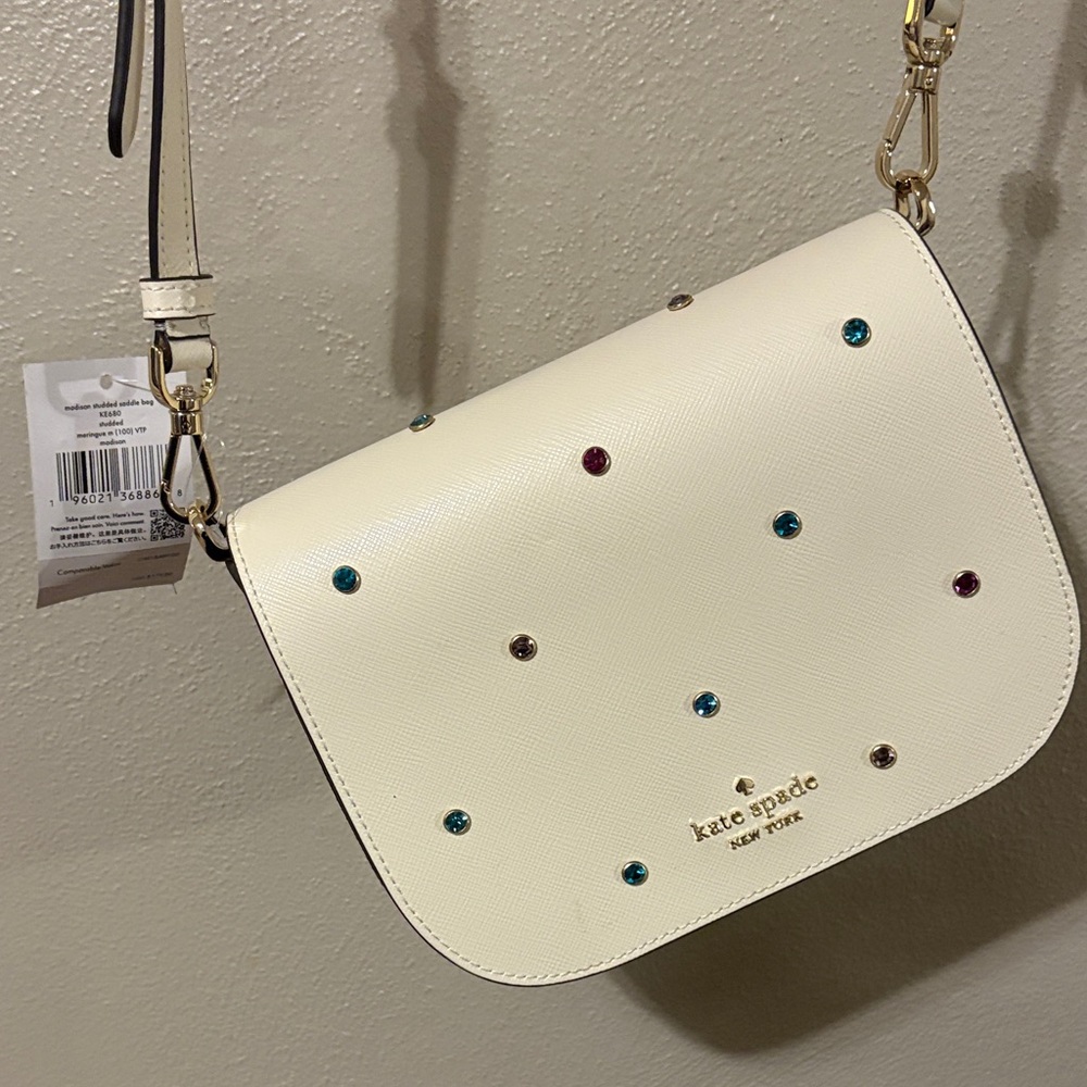 Kate Spade White Multicolor Studded Crossbody Bag - Picture 5 of 8